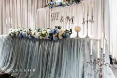 Сватбена-украса-сребърно-и-синьо