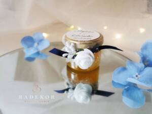 Подаръци за гости Бурканче с мед - тъмно синьо