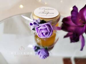 Подарък за гости бурканче с Мед - лилаво