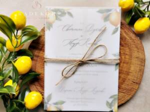 Сватбени покани с лимони „Лимонова свежест“ Сватбени покани с лимони "Лимонова свежест"